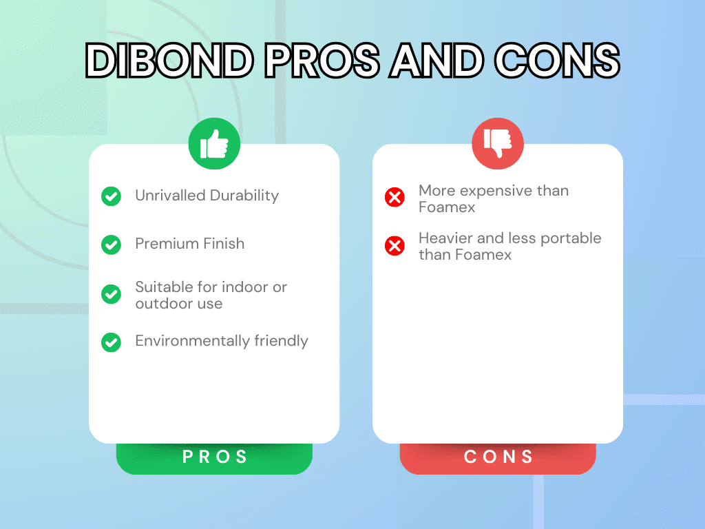 dibond signs pros and cons list