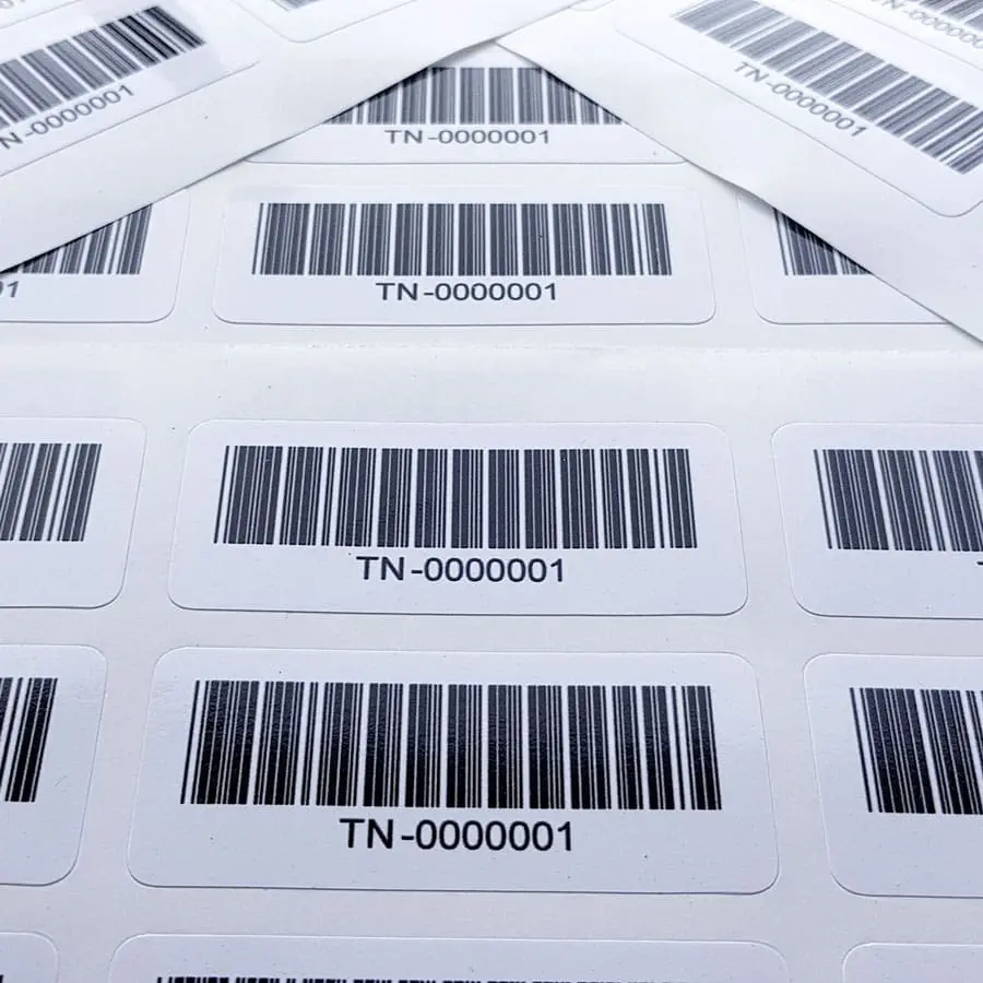 flat barcode vinyl labels