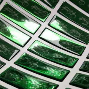 metallic domed stickers