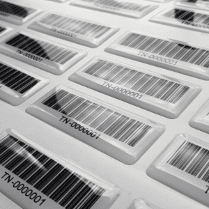 domed barcode label