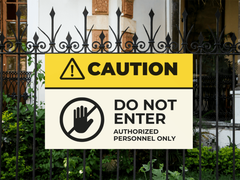 dibond caution sign