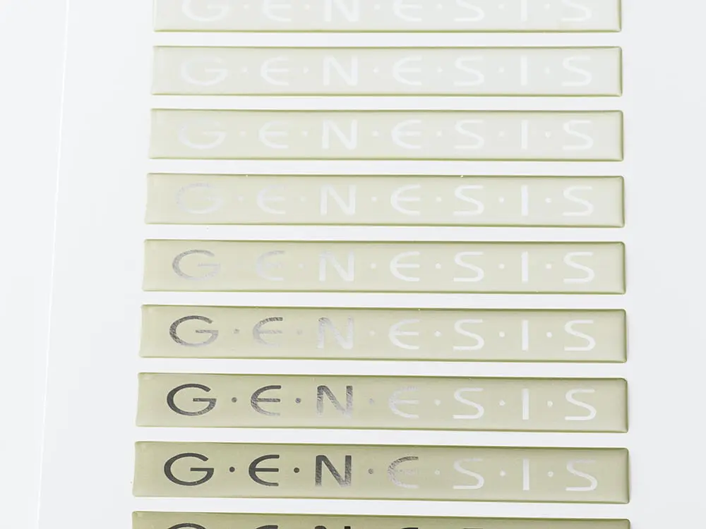 rectangle domed labels on vinyl sheets