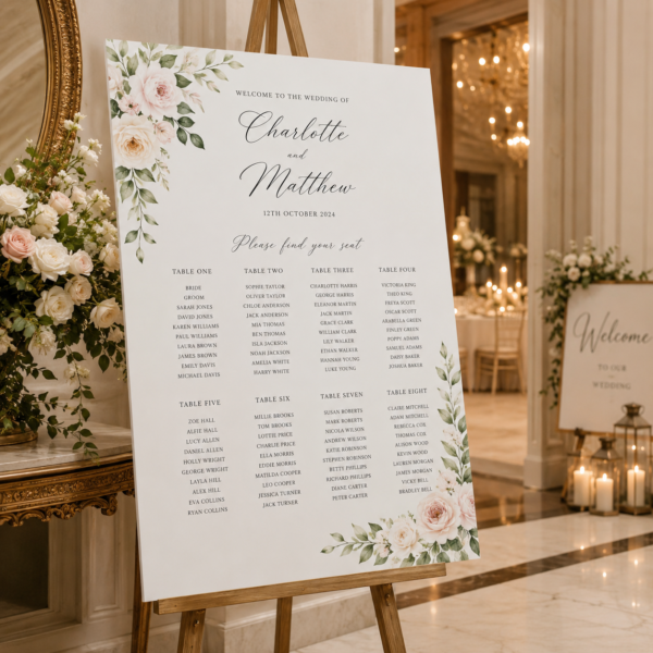 Table Plan Board Example Wedding Table Plan & Seating Boards | 5mm Foamex