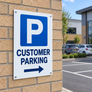 A2-Customer-Parking-dibon-d-Sign-on Brick-Wall